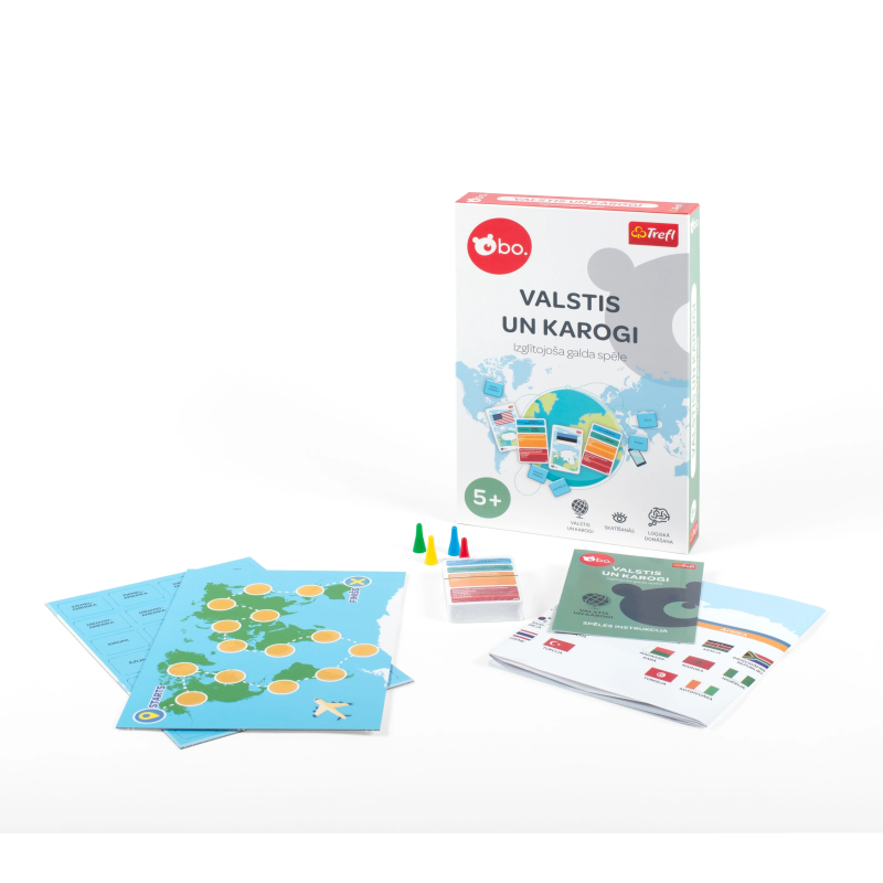 bo. Izglītojošā galda spēle "Valstis un karogi" ,Latviešu val.,