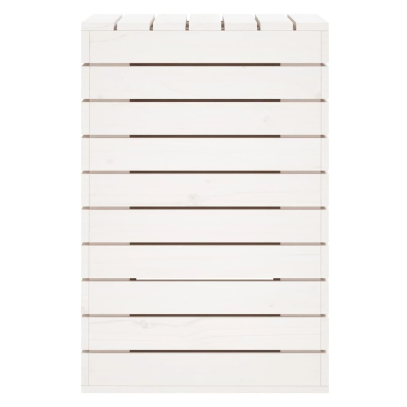 vidaXL veļas grozs, balta, 44x44x66 cm, priedes masīvkoks