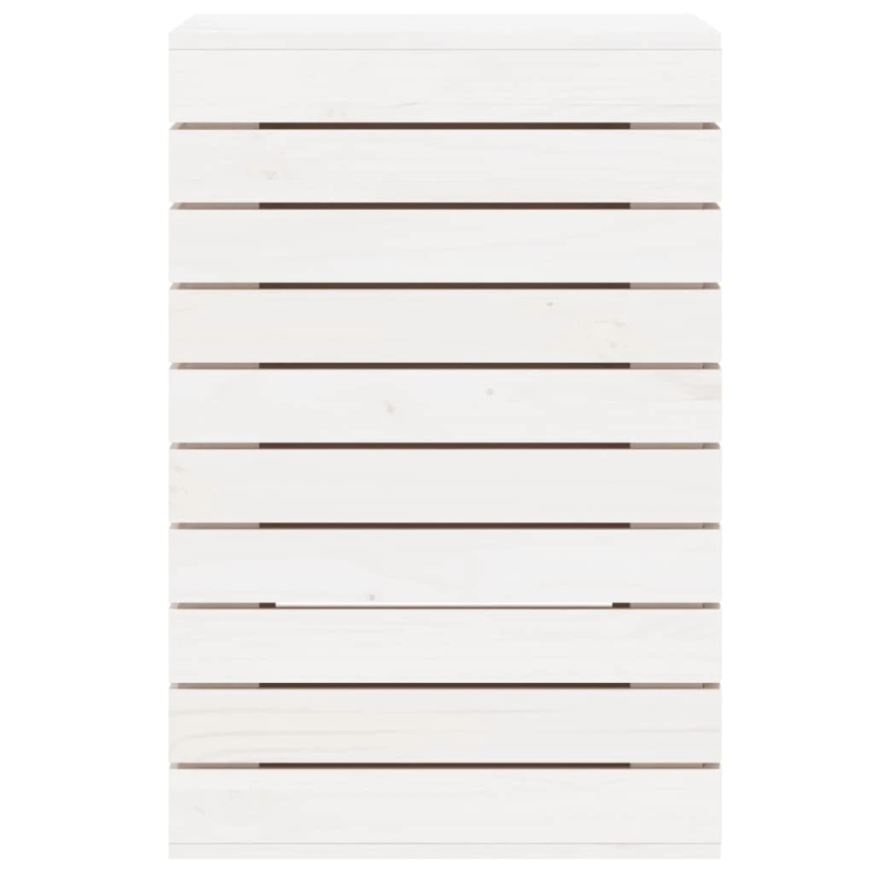 vidaXL veļas grozs, balta, 44x44x66 cm, priedes masīvkoks