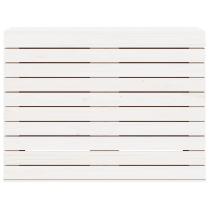 vidaXL veļas kaste, balta, 88,5x44x66 cm, priedes masīvkoks