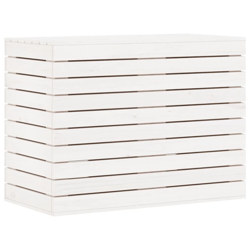 vidaXL veļas kaste, balta, 88,5x44x66 cm, priedes masīvkoks