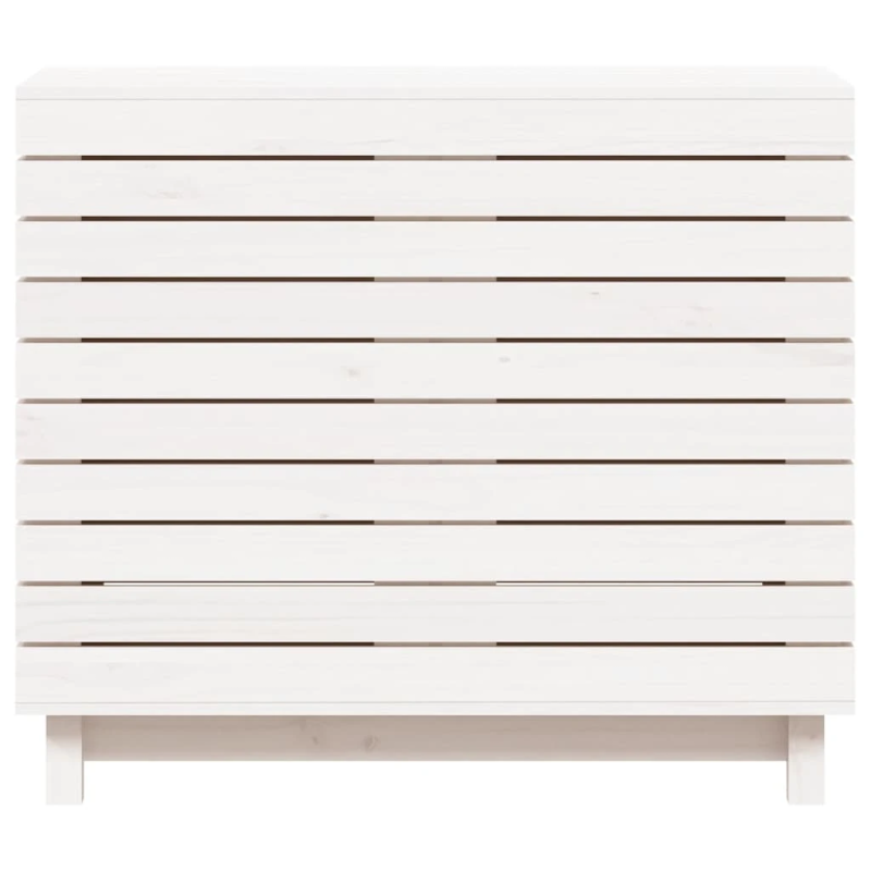 vidaXL veļas kaste, balta, 88,5x44x76 cm, priedes masīvkoks