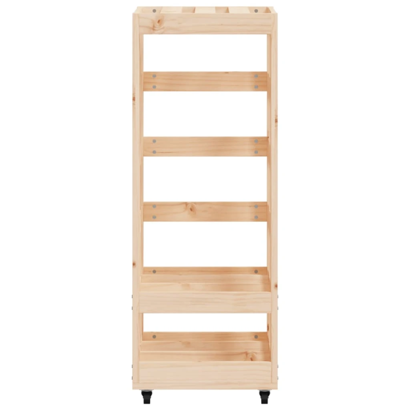 vidaXL malkas statīvs ar riteņiem, 40x49x110 cm, priedes koks