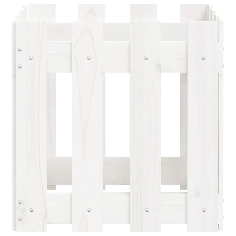 vidaXL dārza puķu kaste, žoga dizains, 40x40x40 cm, priedes masīvkoks