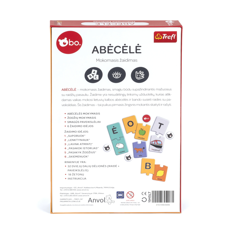 bo. Attīstoša galda spēle "Alfabēts", litau valodā