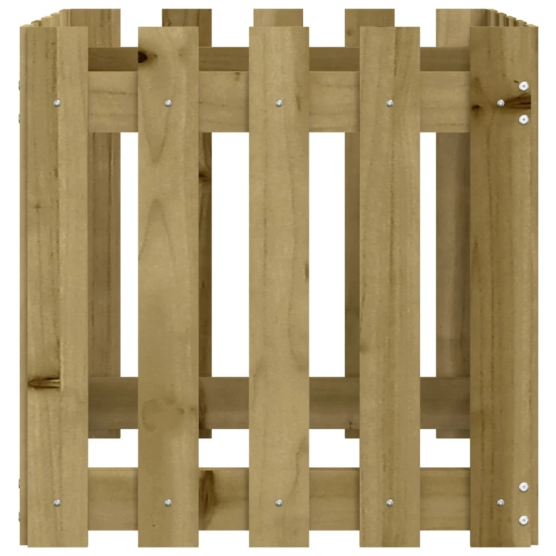 vidaXL dārza puķu kaste, žoga dizains, 50x50x50 cm, impregnēta priede