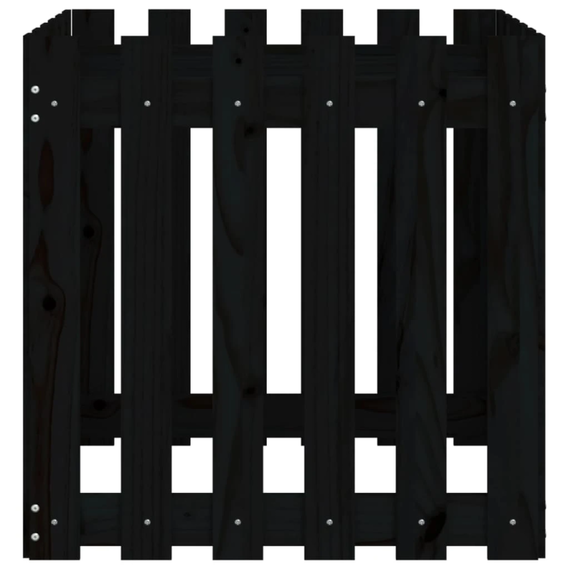 vidaXL dārza puķu kaste, žoga dizains, 60x60x60 cm, priedes masīvkoks