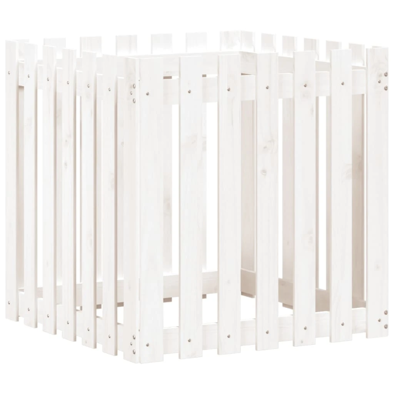 vidaXL dārza puķu kaste, žoga dizains, 70x70x70 cm, priedes masīvkoks