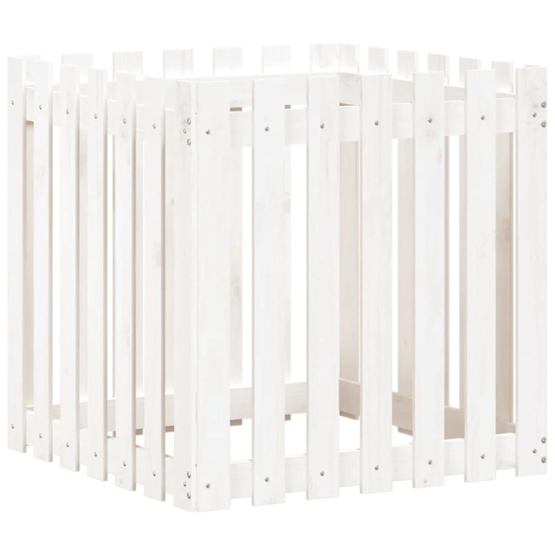 vidaXL dārza puķu kaste, žoga dizains, 70x70x70 cm, priedes masīvkoks