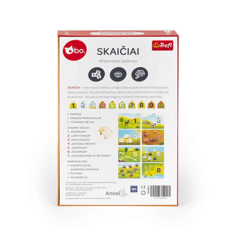 bo. Educational Board game "Numbers" ,In Lithuanian lang.,