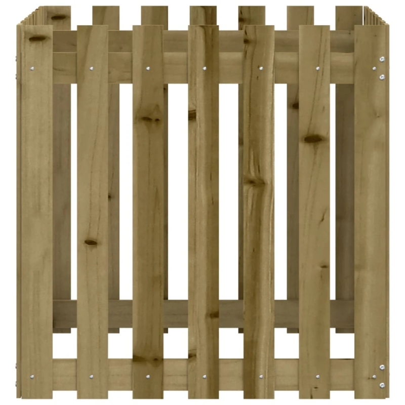 vidaXL dārza puķu kaste, žoga dizains, 70x70x70 cm, impregnēta priede