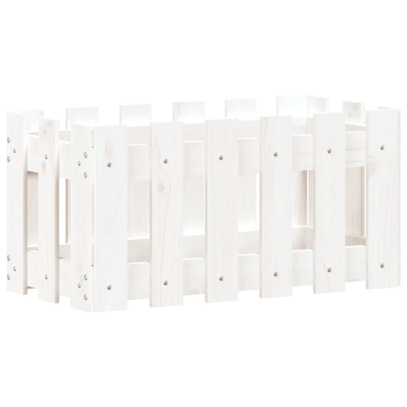 vidaXL dārza puķu kaste, žoga dizains, 60x30x30 cm, priedes masīvkoks