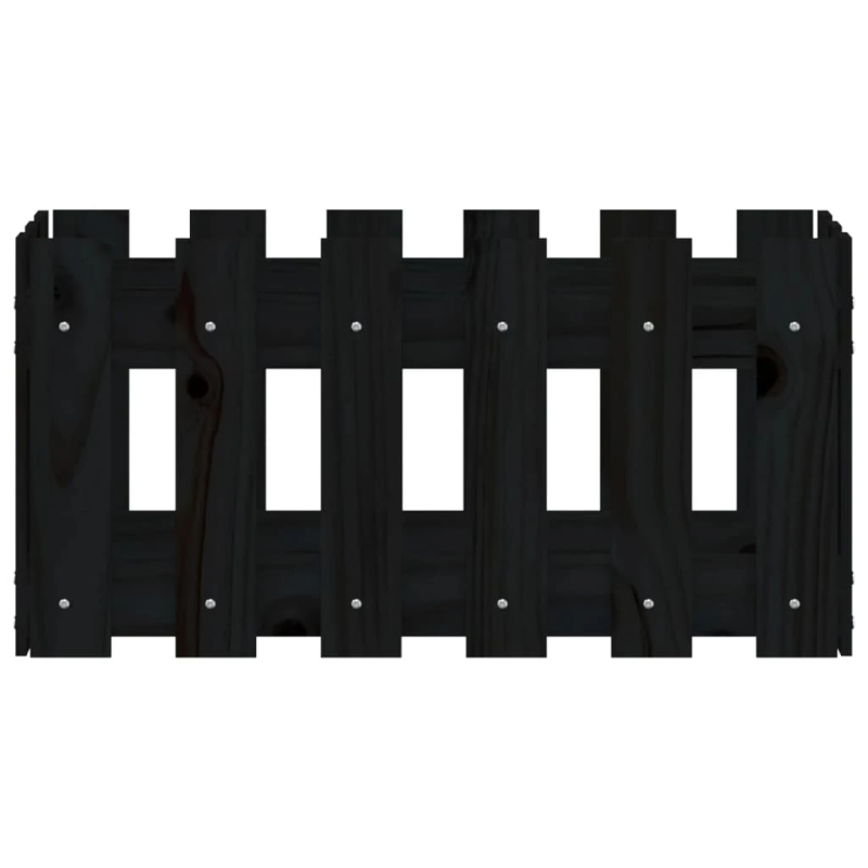 vidaXL dārza puķu kaste, žoga dizains, 60x30x30 cm, priedes masīvkoks