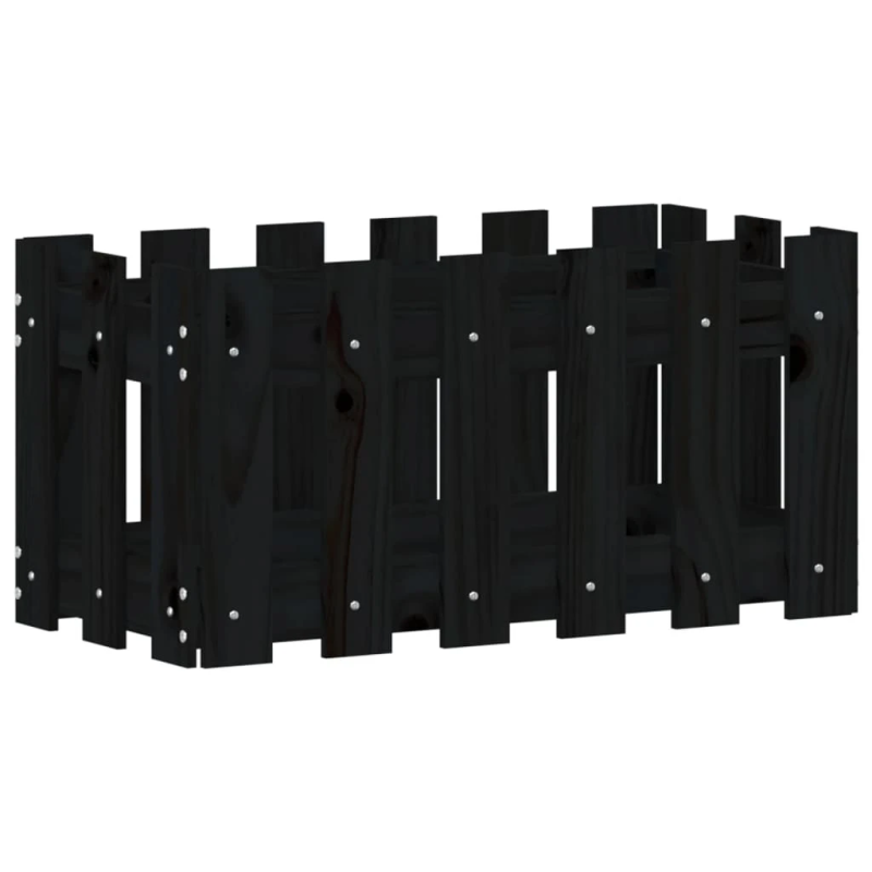 vidaXL dārza puķu kaste, žoga dizains, 60x30x30 cm, priedes masīvkoks