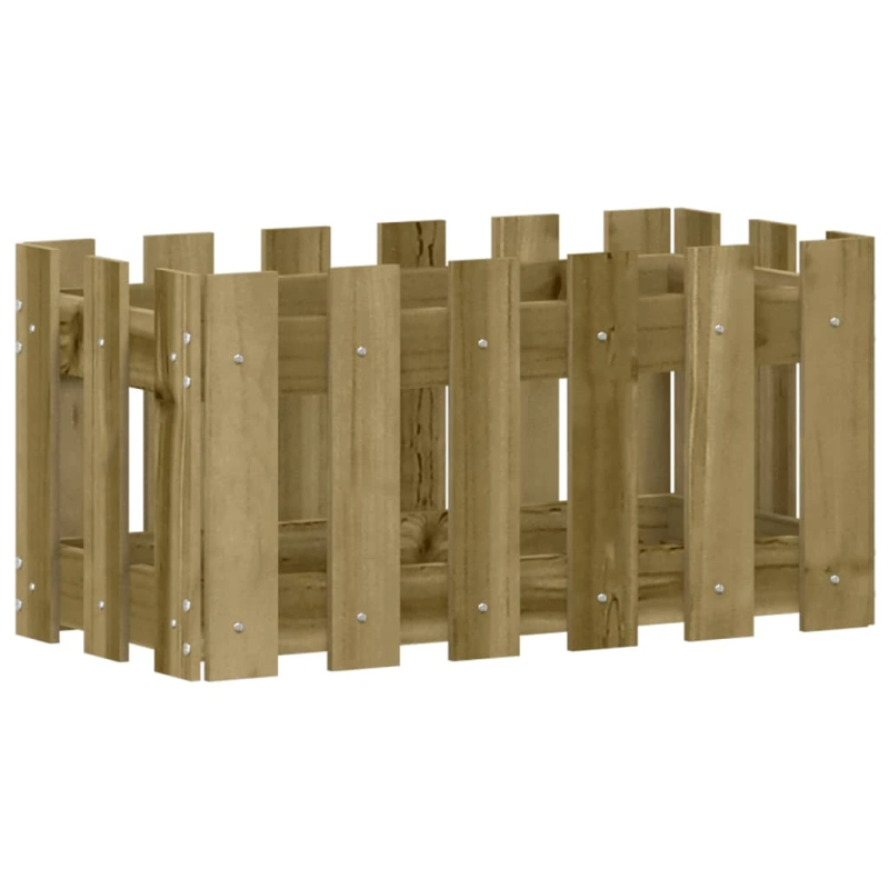 vidaXL dārza puķu kaste, žoga dizains, 60x30x30 cm, impregnēta priede