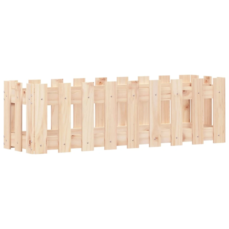 vidaXL dārza puķu kaste, žoga dizains, 100x30x30 cm, priedes masīvkoks