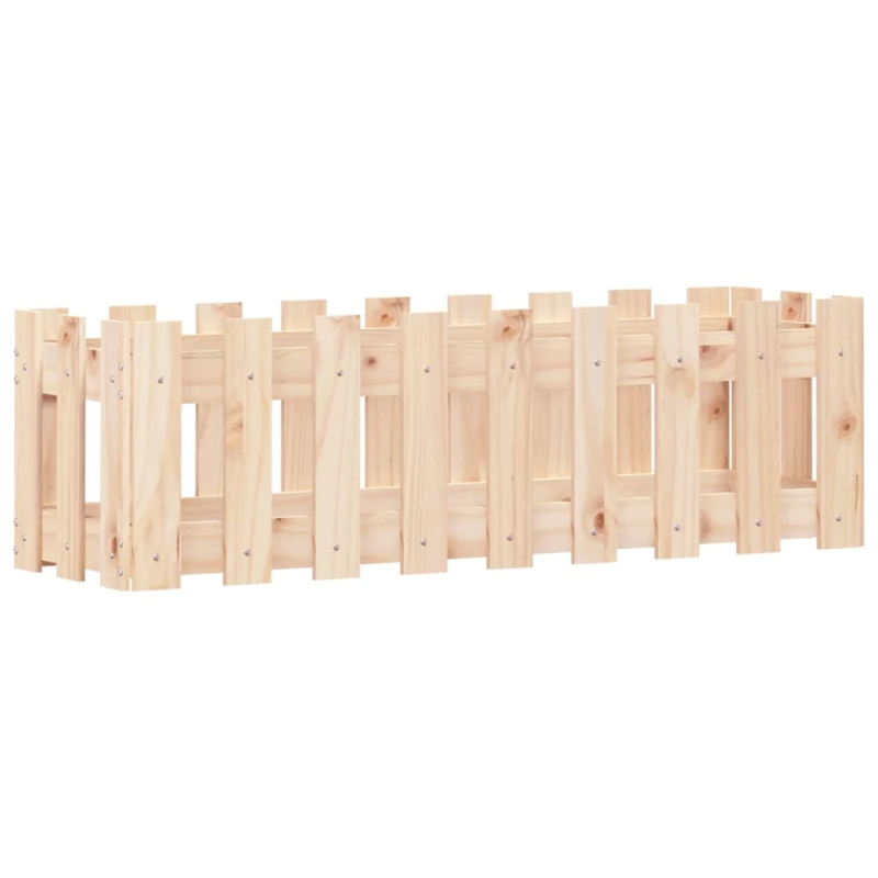 vidaXL dārza puķu kaste, žoga dizains, 100x30x30 cm, priedes masīvkoks