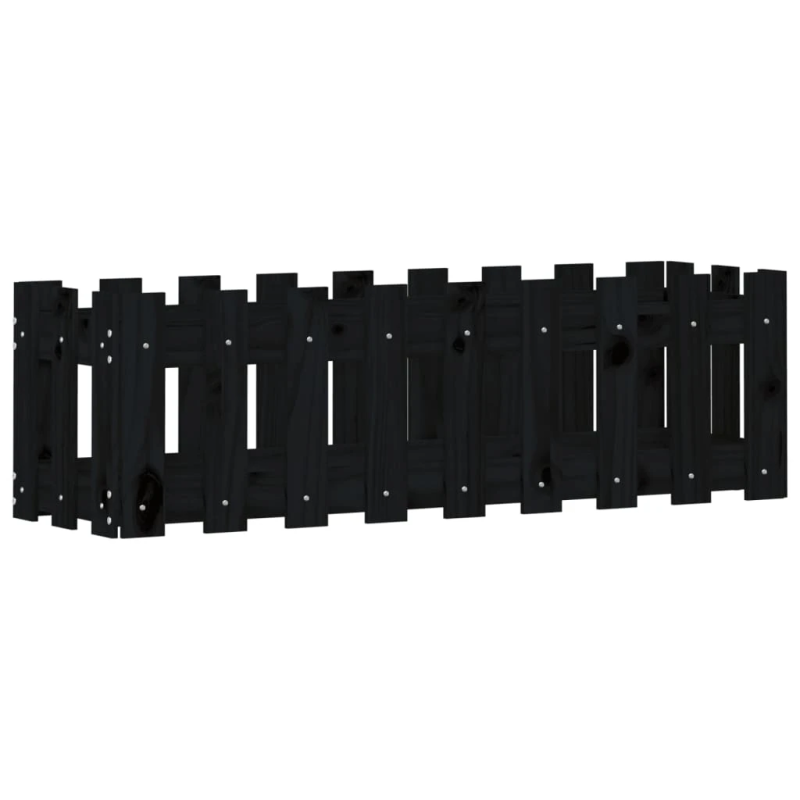 vidaXL dārza puķu kaste, žoga dizains, 100x30x30 cm, priedes masīvkoks