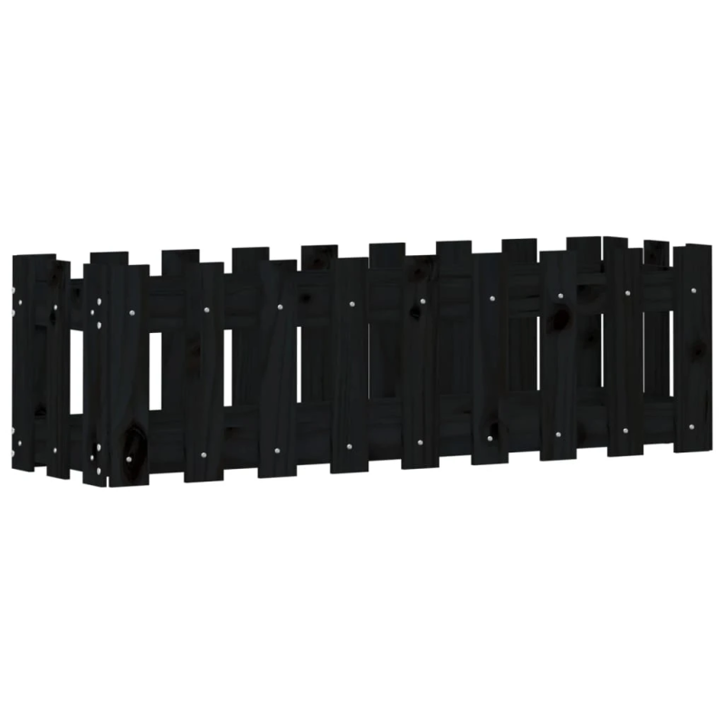 vidaXL dārza puķu kaste, žoga dizains, 100x30x30 cm, priedes masīvkoks