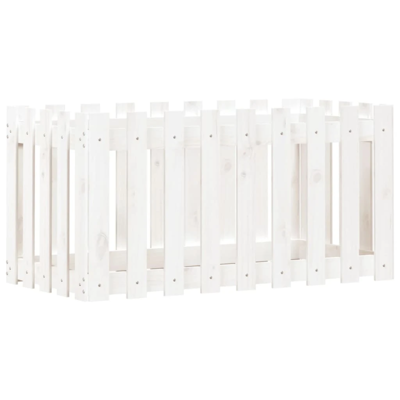 vidaXL dārza puķu kaste, žoga dizains, 100x50x50 cm, priedes masīvkoks