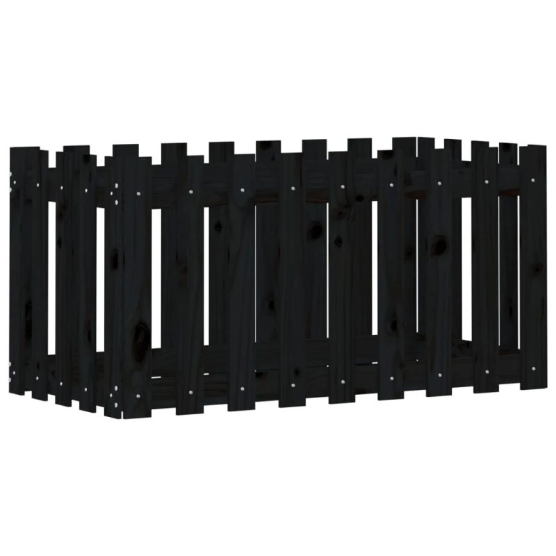 vidaXL dārza puķu kaste, žoga dizains, 100x50x50 cm, priedes masīvkoks