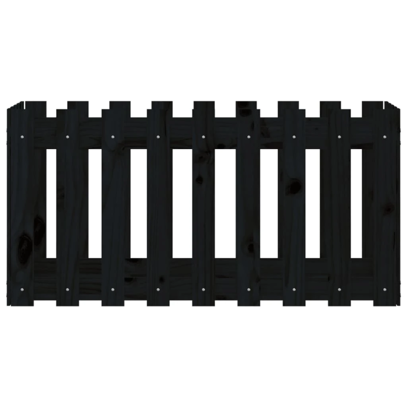 vidaXL dārza puķu kaste, žoga dizains, 100x50x50 cm, priedes masīvkoks