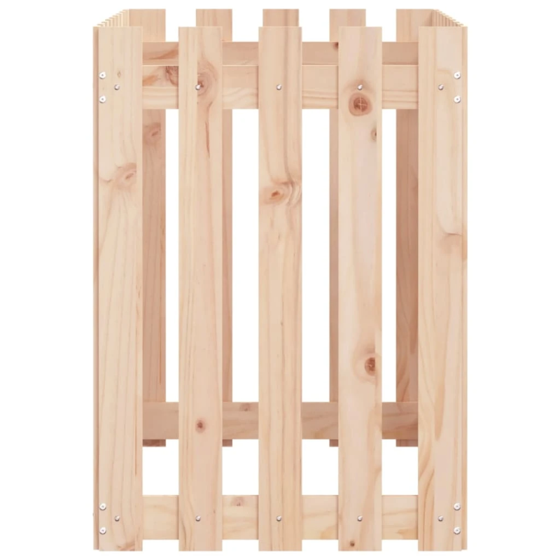 vidaXL dārza puķu kaste, žoga dizains, 100x50x70 cm, priedes masīvkoks