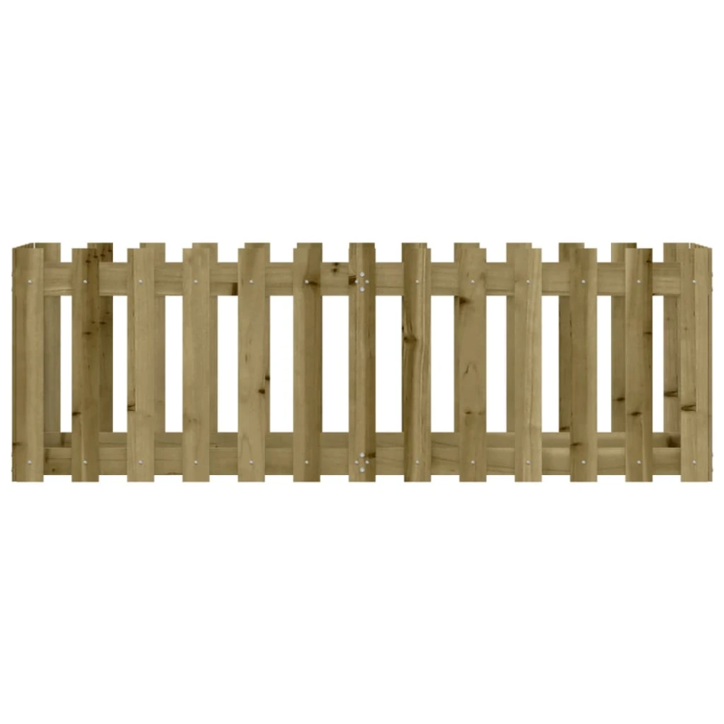 vidaXL dārza puķu kaste, žoga dizains, 150x50x50 cm, impregnēta priede