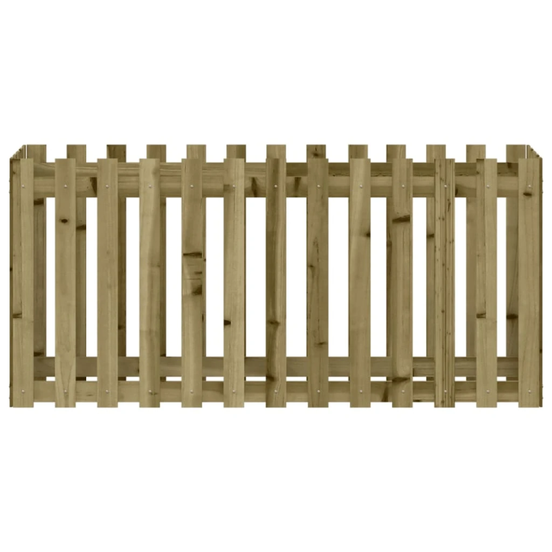 vidaXL dārza puķu kaste, žoga dizains, 150x50x70 cm, impregnēta priede