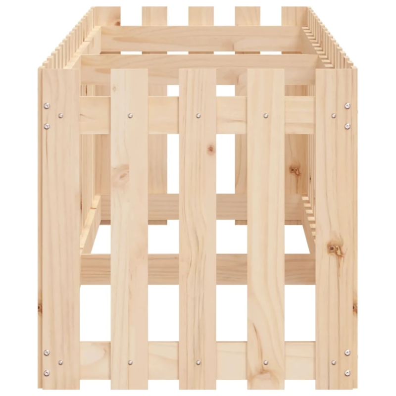 vidaXL dārza puķu kaste, žoga dizains, 200x50x50 cm, priedes masīvkoks