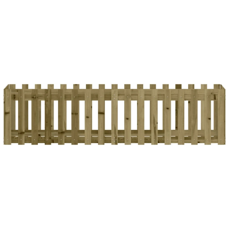 vidaXL dārza puķu kaste, žoga dizains, 200x50x50 cm, impregnēta priede