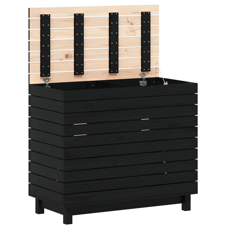 vidaXL veļas grozs, 88,5x44x76 cm, priedes masīvkoks