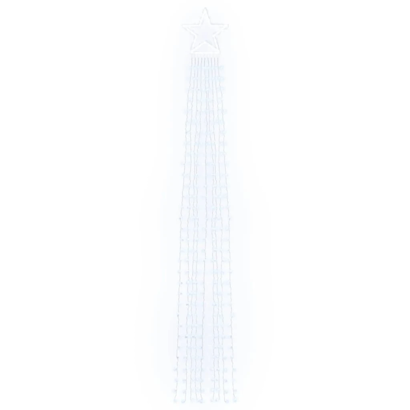 vidaXL Ziemassvētku eglītes gaismiņas, 320 LED, vēsi baltas, 375 cm