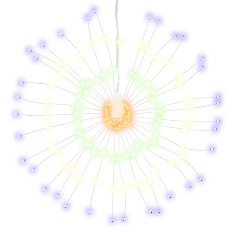 vidaXL Ziemassvētku dekorācija, 140 LED, krāsainas, 17 cm