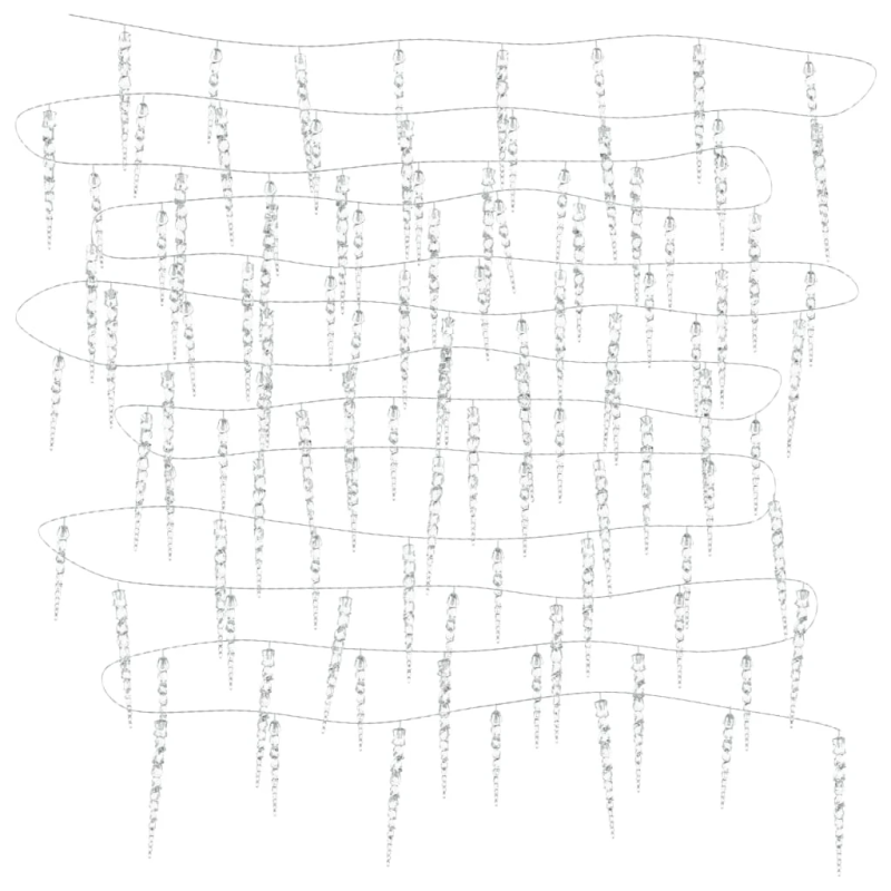 vidaXL Ziemassvētku lāsteku lampiņa, 100 LED, silti balta, 10 m, akrils, PVC