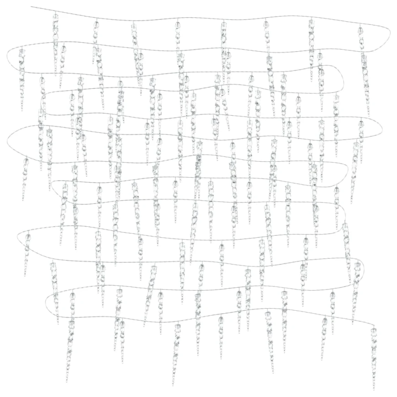 vidaXL Ziemassvētku lāsteku lampiņa, 200 LED, auksti balta, 20 m, akrils, PVC