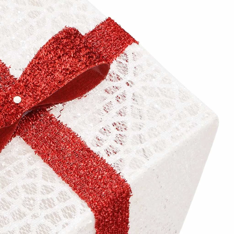 vidaXL izgaismotas Ziemassvētku dāvanas, 3 gab., 64 LED, silti baltas