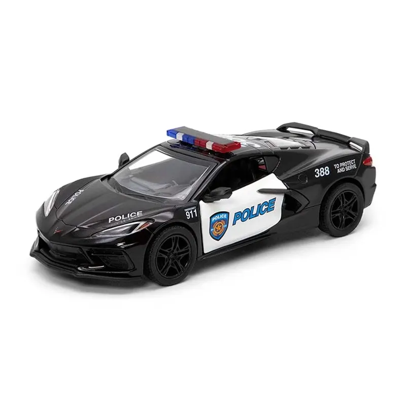 KINSMART Miniatūrais modelis - 2021 Corvette ,Policija,, izmērs 1:36