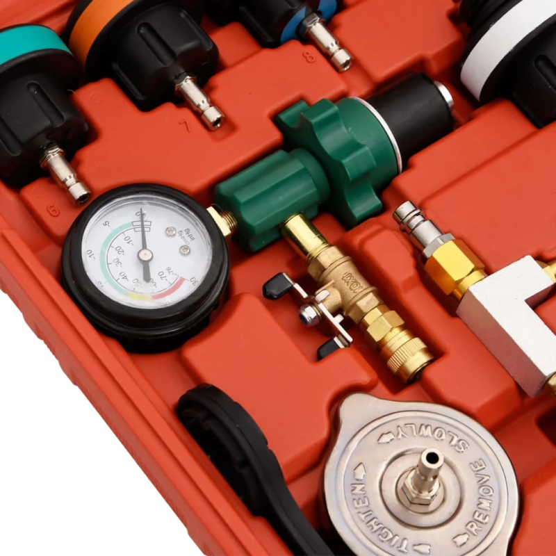 vidaXL dzesēšanas sistēmas spiediena mērītājs, sarkans, 52x40,5x9,5 cm