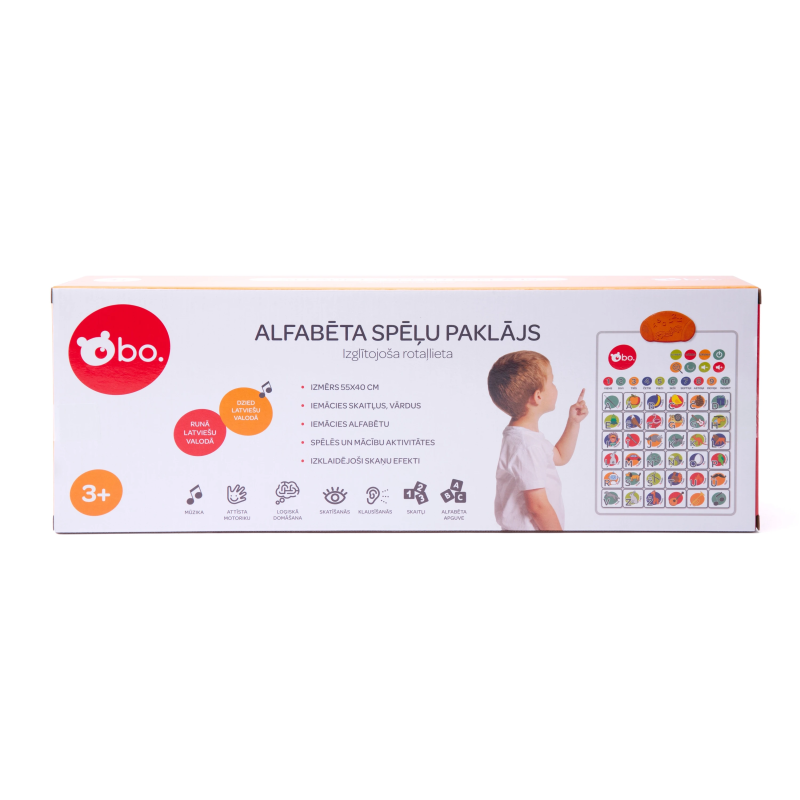 bo. Izglītojoša rotaļlieta - Alfabēta spēļu paklājs ,Latviešu val.,