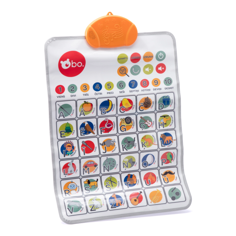 bo. Izglītojoša rotaļlieta - Alfabēta spēļu paklājs ,Latviešu val.,