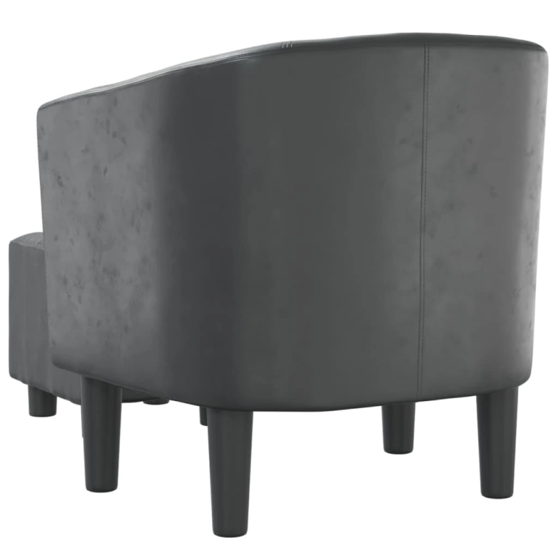 vidaXL klubkrēsls ar kāju soliņu, pelēka mākslīgā āda