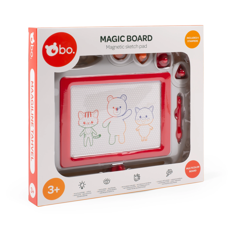 bo. Magnētiskā zīmēšanas tāfele ar zīmodziņiem, 27x22 cm