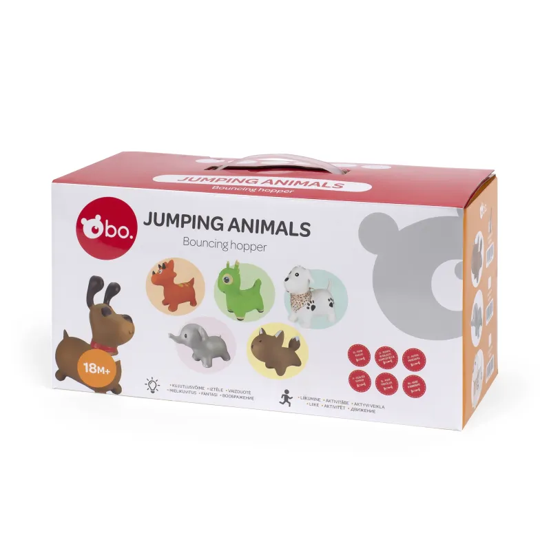 bo. Jumping Animal - Orange Dino