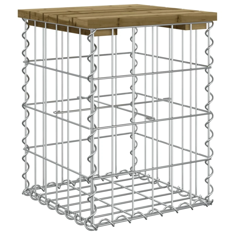 vidaXL dārza sols, gabiona dizains, 33x31x42 cm, priedes koks