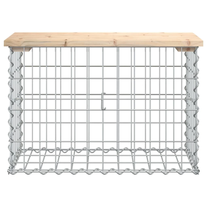 vidaXL dārza sols, gabiona dizains, 63x31,5x42 cm, priedes masīvkoks