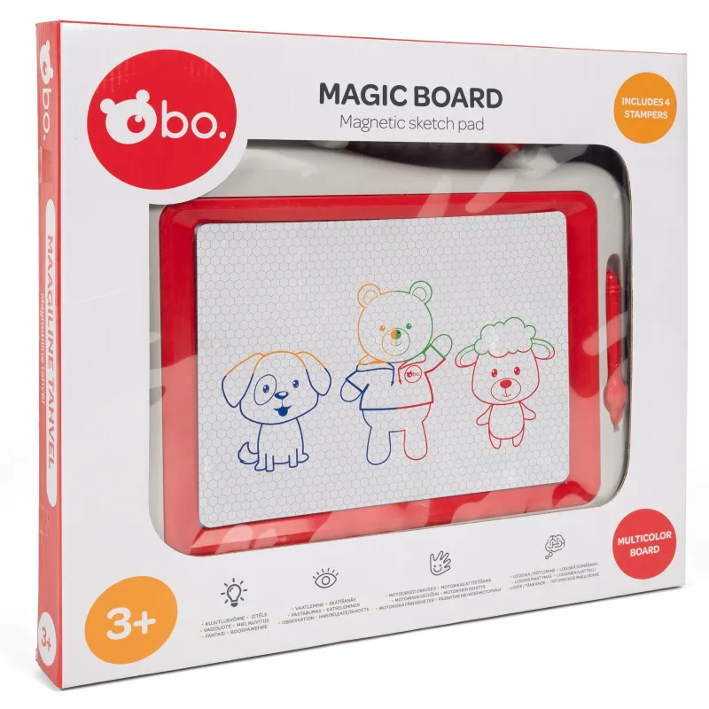 bo. Magnētiskā zīmēšanas tāfele ar zīmodziņiem, 39x32 cm