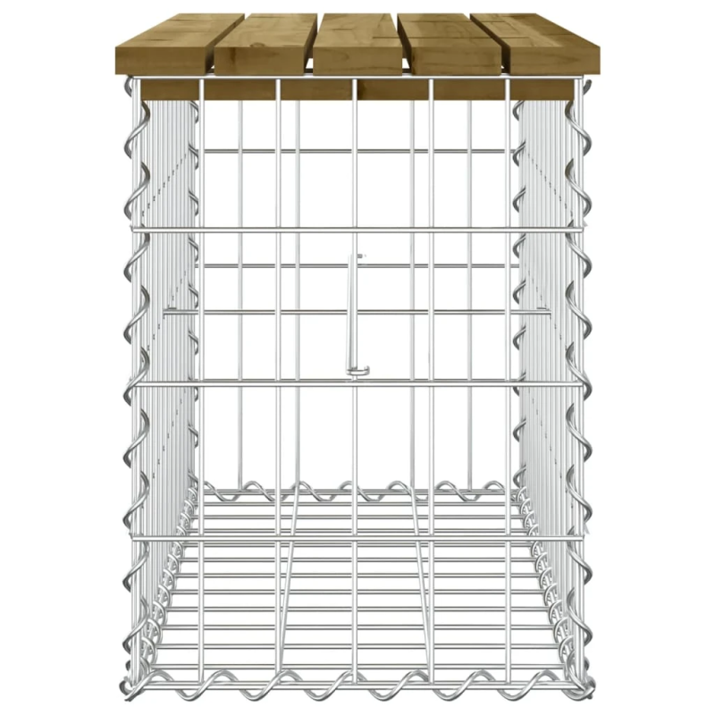 vidaXL dārza sols, gabiona dizains, 63x31,5x42 cm, priedes koks