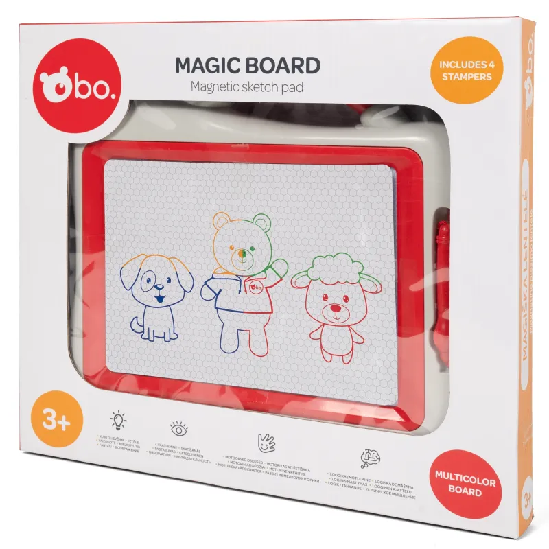 bo. Magnētiskā zīmēšanas tāfele ar zīmodziņiem, 39x32 cm