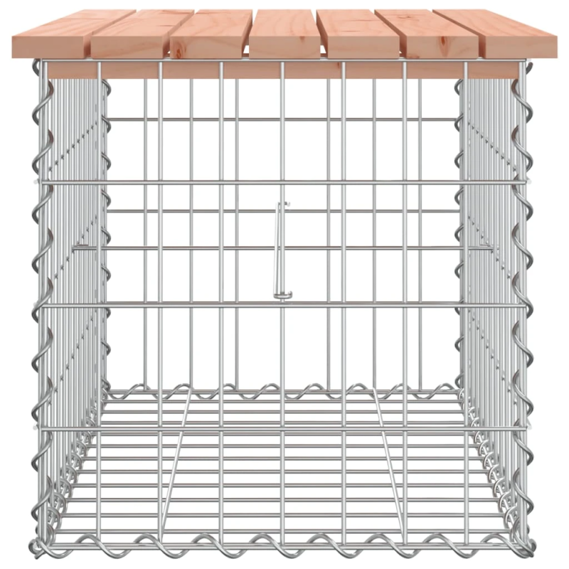 vidaXL dārza sols, gabiona dizains, 63x44x42 cm, egles masīvkoks